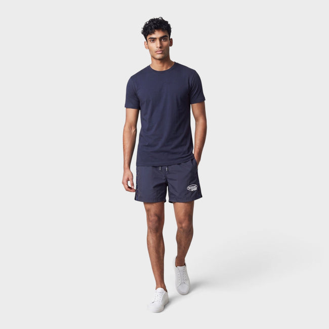 Pantalones cortos con logo bordado azules