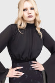 Killstar Astralune High Neck Flared Sleeve Top
