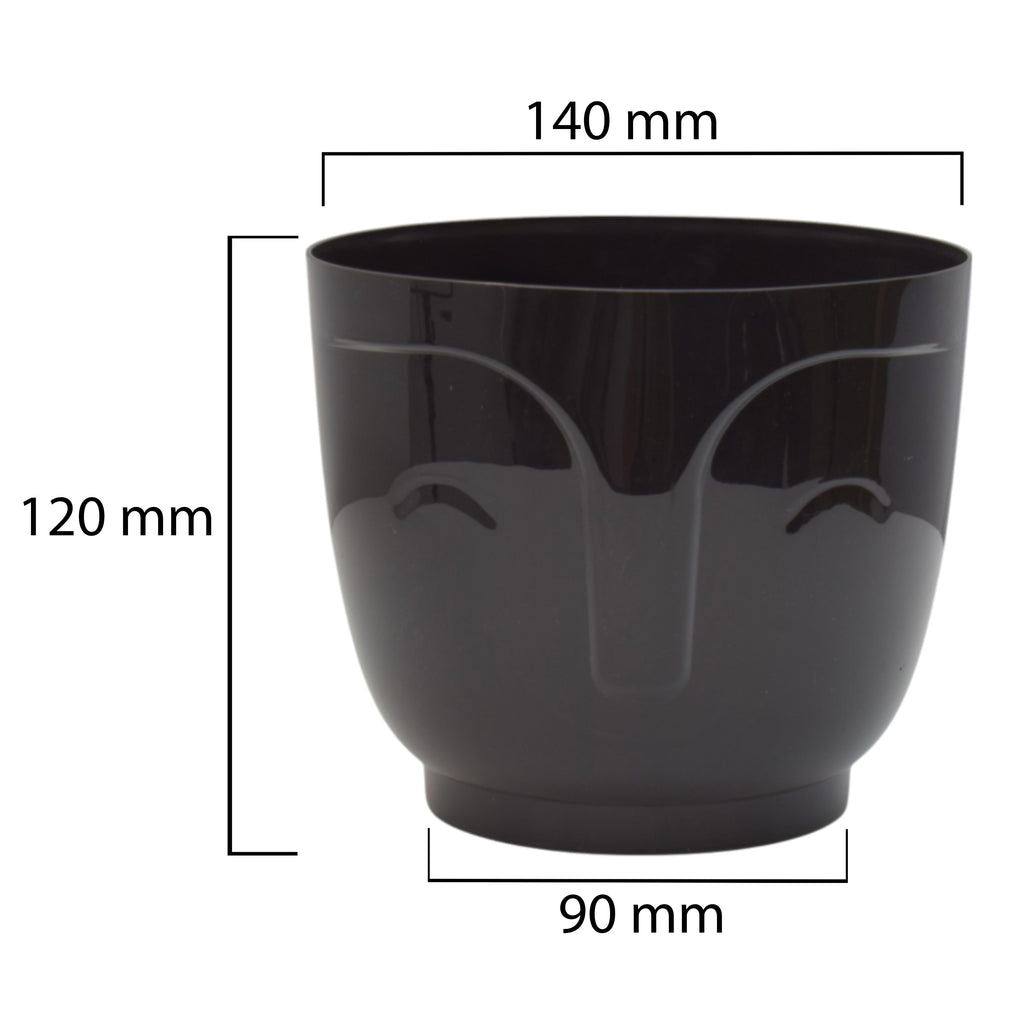 Atena Pot Without Hole 140mm Black