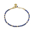 Milos Gemstone and Gold Bead Bracelet Lapis