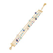 Hydra Multi-Strand Gold Chain and Gemstone Bracelet  Iolite, Blue Topaz & Apatite