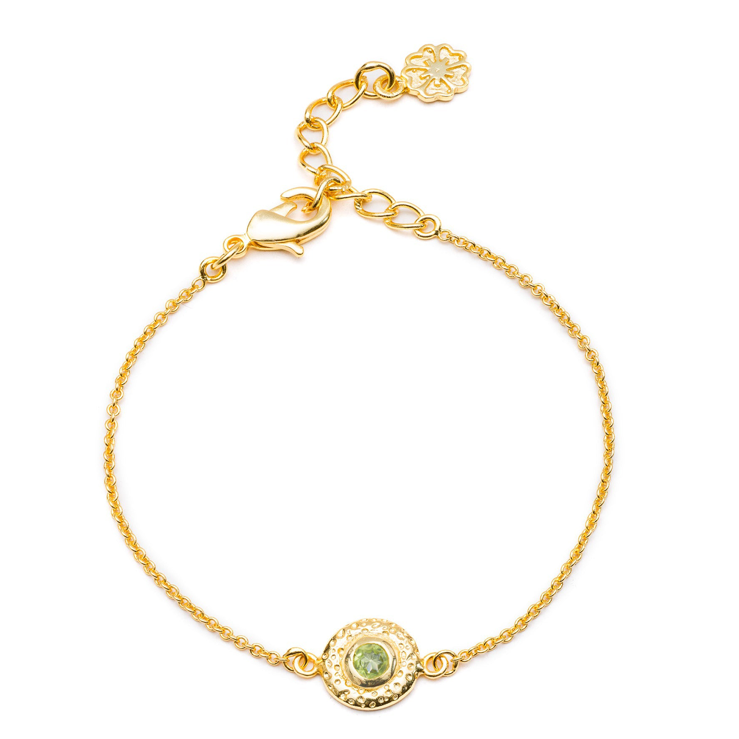 Luna pulsera de piedras preciosas peridoto
