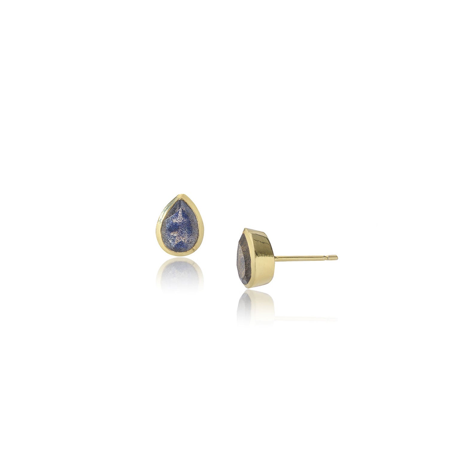 Simi Gemstone Studs with Labradorite