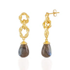 Moirai Double Twisted Loops Earrings Labradorite