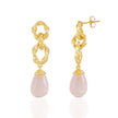 Moirai Double Twisted Loops Earrings Rose Quartz