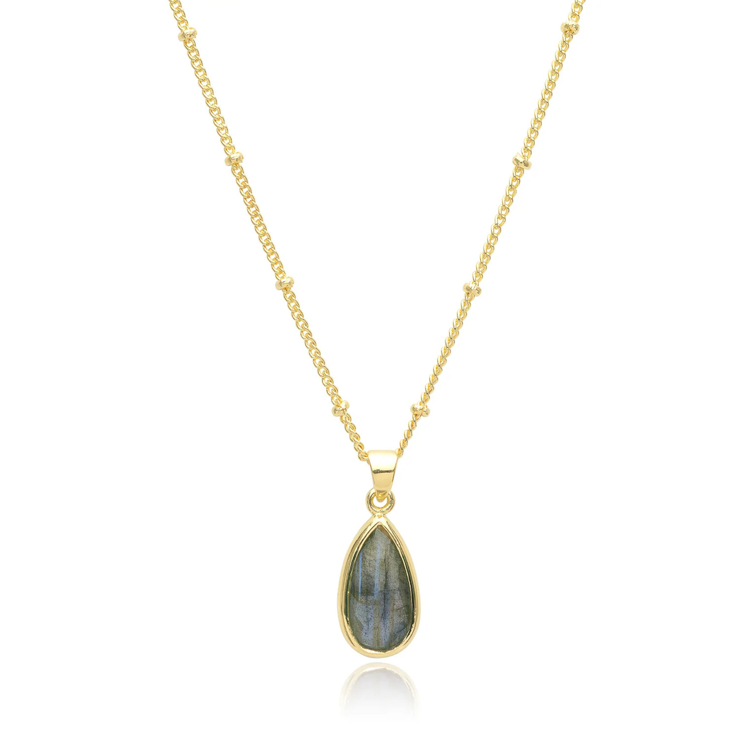 Simi Teardrop Gemstone Pendant with Labradorite
