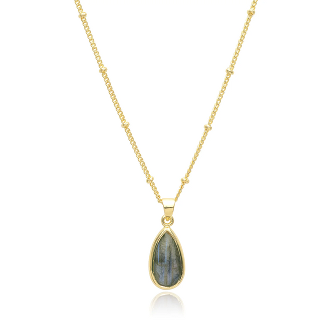 Simi Teardrop-Edelstein-Anhänger mit Labradorit