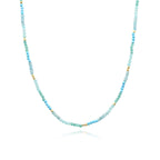 Milos Mixed Gemstone Beaded Necklace  Amazonite, Copper Turquoise & Green Jade