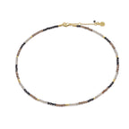 Milos Mixed Gemstone Beaded Necklace  Black Onyx, Smoky Quartz & Labradorite