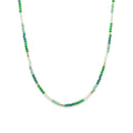 Milos Mixed Gemstone Beaded Necklace  Prehnite, Moss Agate & Green Aventurine