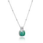 Tetra Square Gemstone Pendant Silver Amazonite