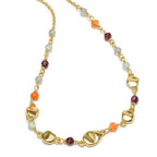 Sofia Nugget Necklace Labradorite, Carnelian, Green Aventurine & Garnet