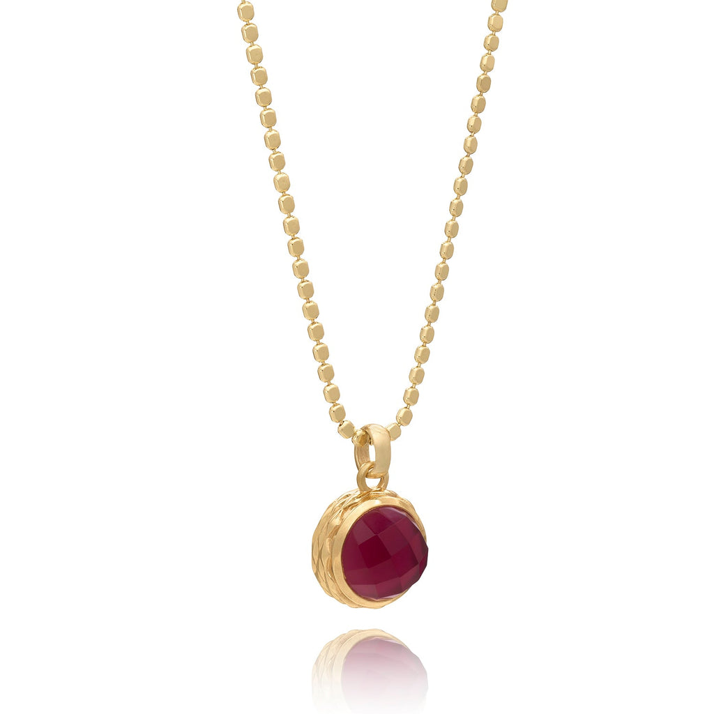 Apollo Reversible Doublet Gemstone Pendant: Mother of Pearl with Pink crystal