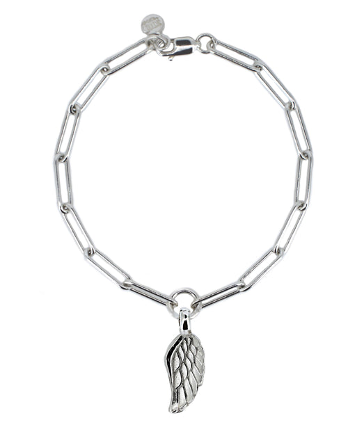 Armband mit Flügel-Anhänger und feiner Kette