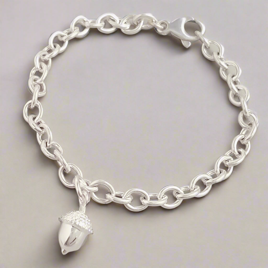 Acorn Silver Charm
