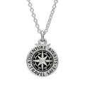 Travel Safe Compass St Christopher Small Silver Necklace