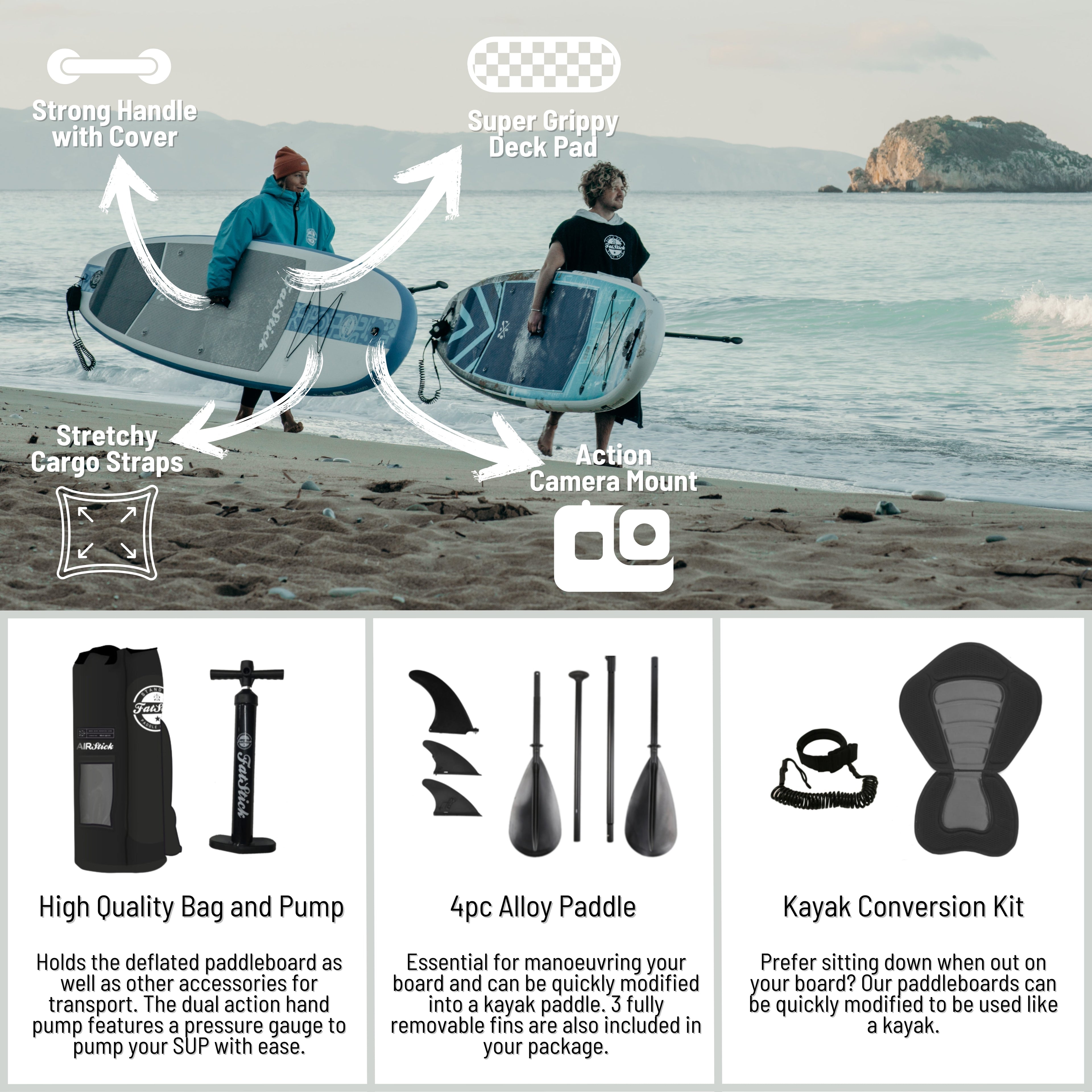 AirStick 10'6 Inflatable Stand Up Paddle Board SUP | With Seat