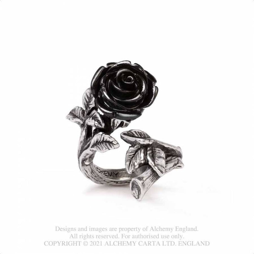 Alchemy Gothic Wild Black Rose Ring