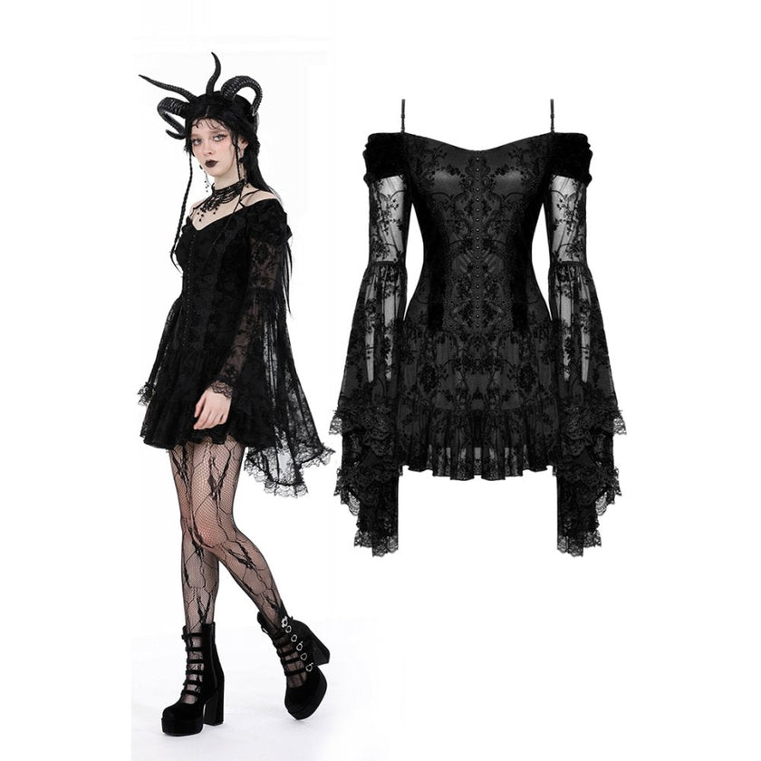 Dark in Love Alora Lace Off Shoulder Dress