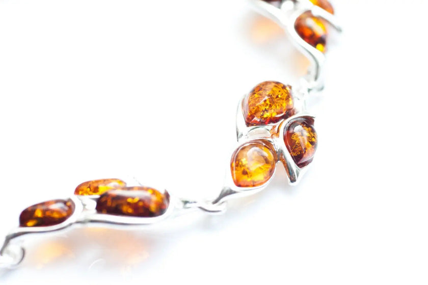 Amber Statement Leaf Link Bracelet