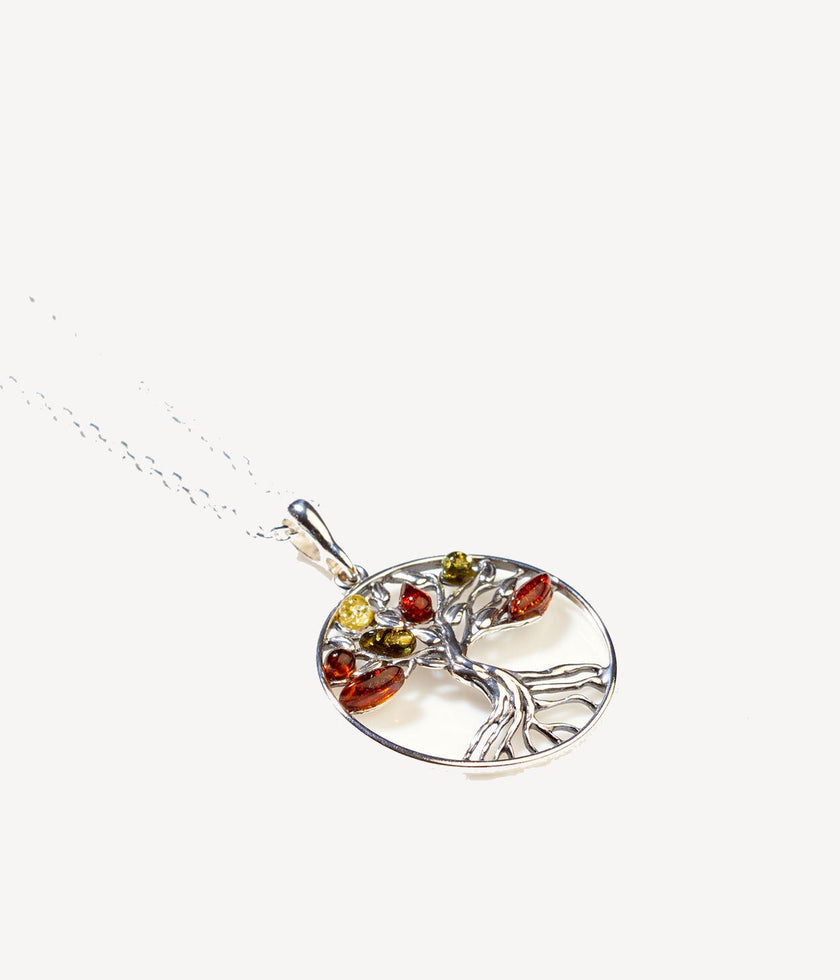 Bernstein Lebensbaum-Halskette