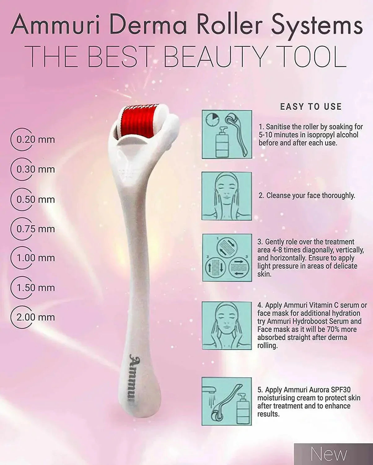 Derma Roller for Scars, Anti-Ageing & Skin Repair | Ammuri