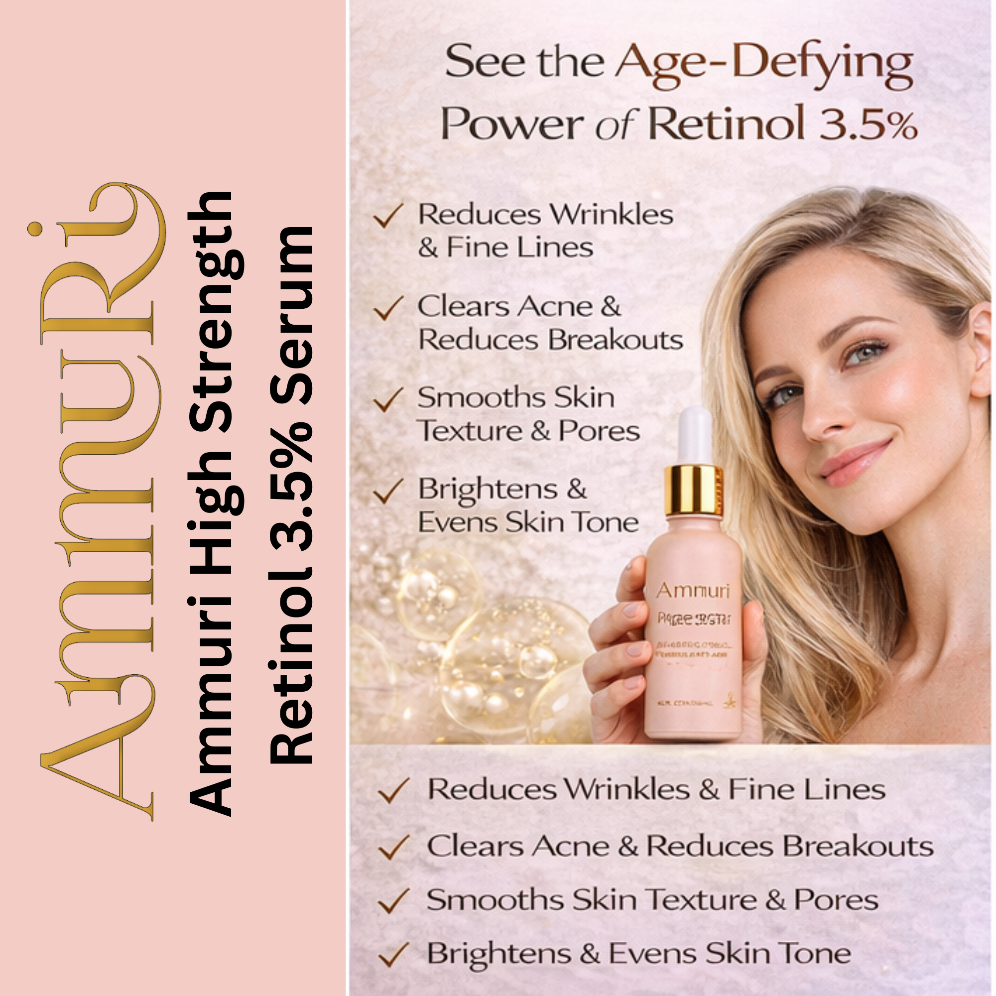 Retinol 3.5% Anti-Ageing Serum for Wrinkles & Skin Firming | Ammuri