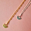 Art-déco-Fächer-Halskette mit goldener Satellitenkette
