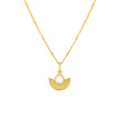 Art-déco-Fächer-Halskette mit goldener Satellitenkette
