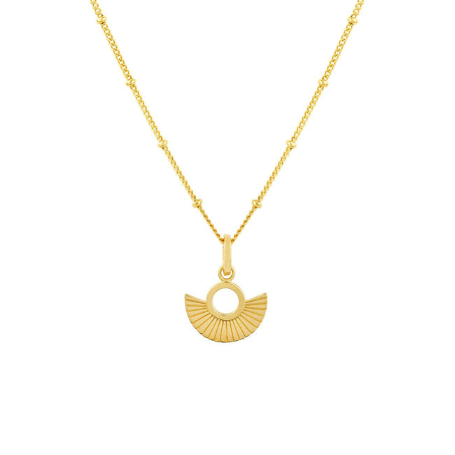 Art Deco Fan Gold Satellite Chain Necklace