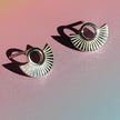 Art Deco Fan Sterling Silver Stud Earrings