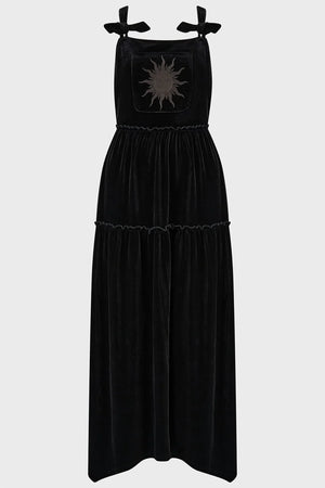 Killstar Ascended Velvet Maxi Pinafore Dress