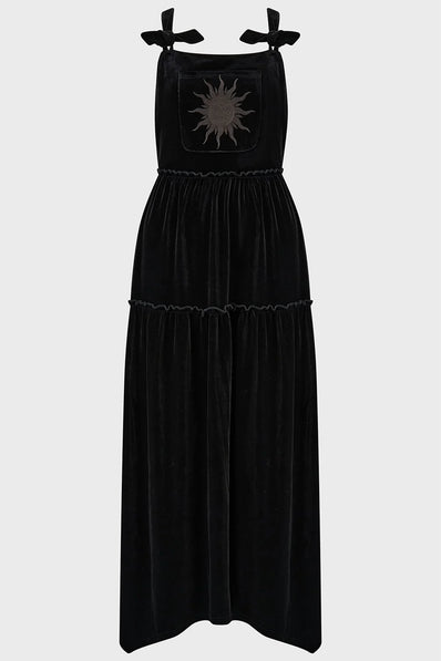 Killstar Ascended Velvet Maxi Pinafore Dress