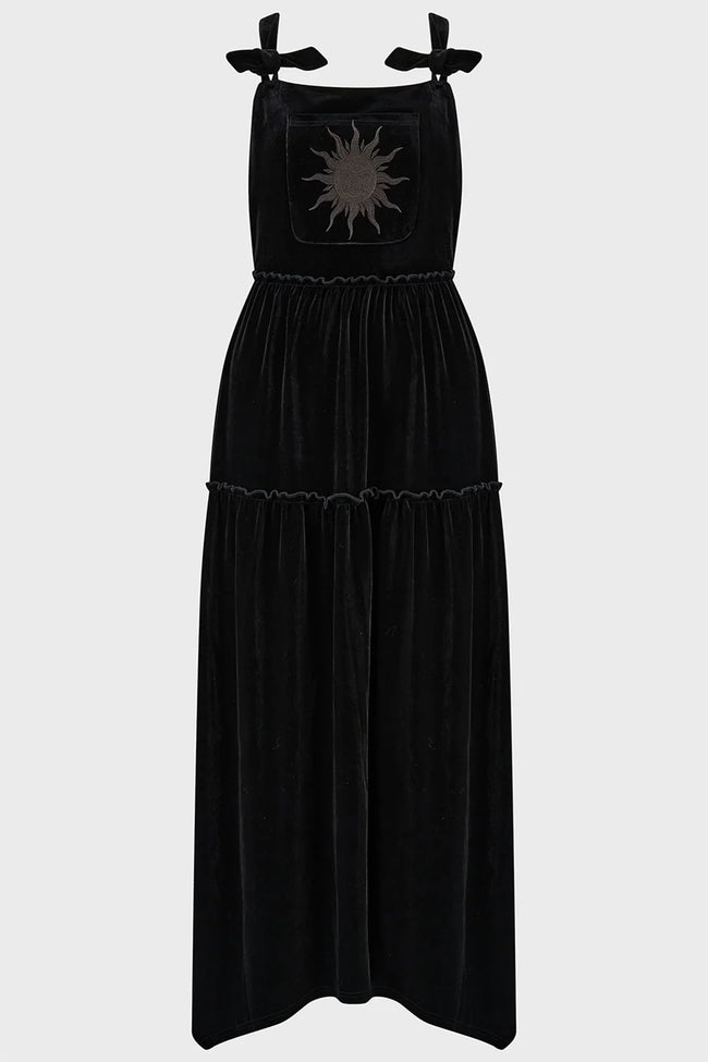Killstar Ascended Velvet Maxi Pinafore Dress