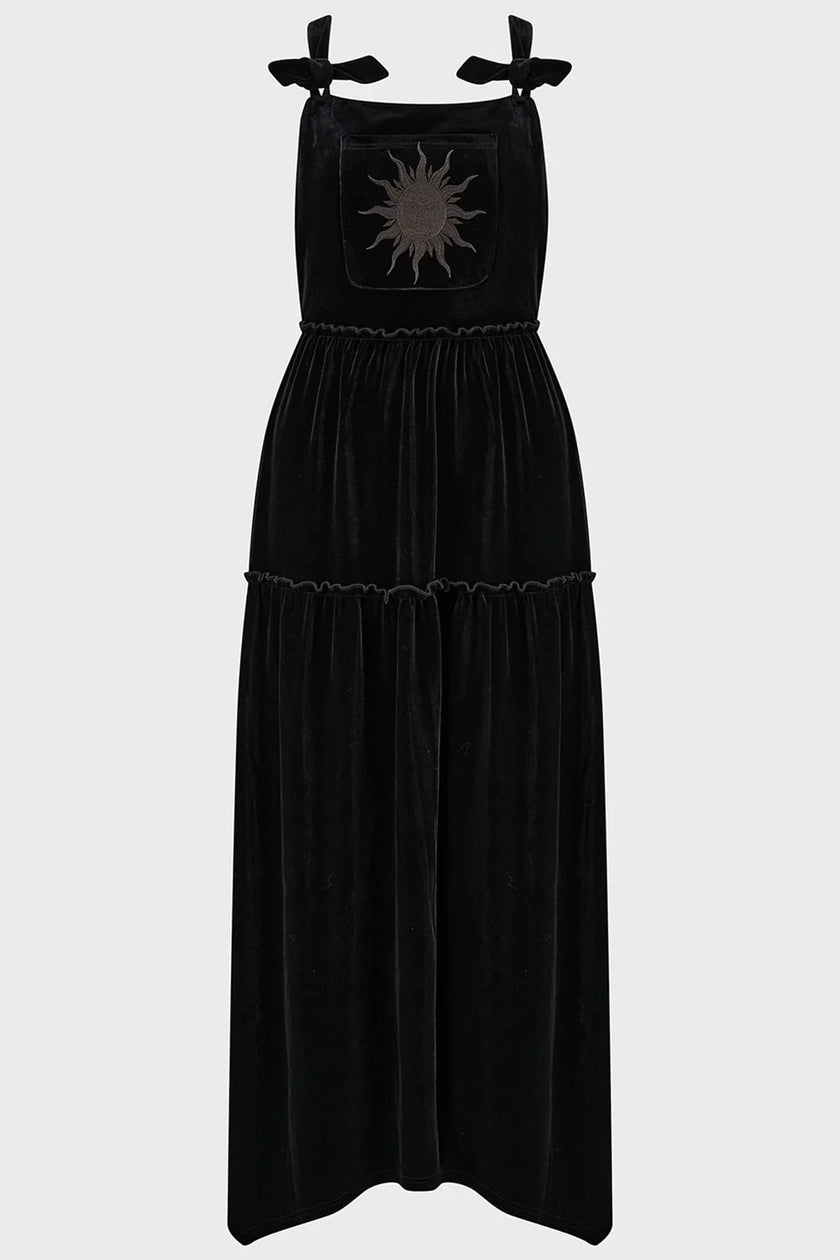 Killstar Ascended Velvet Maxi Pinafore Dress