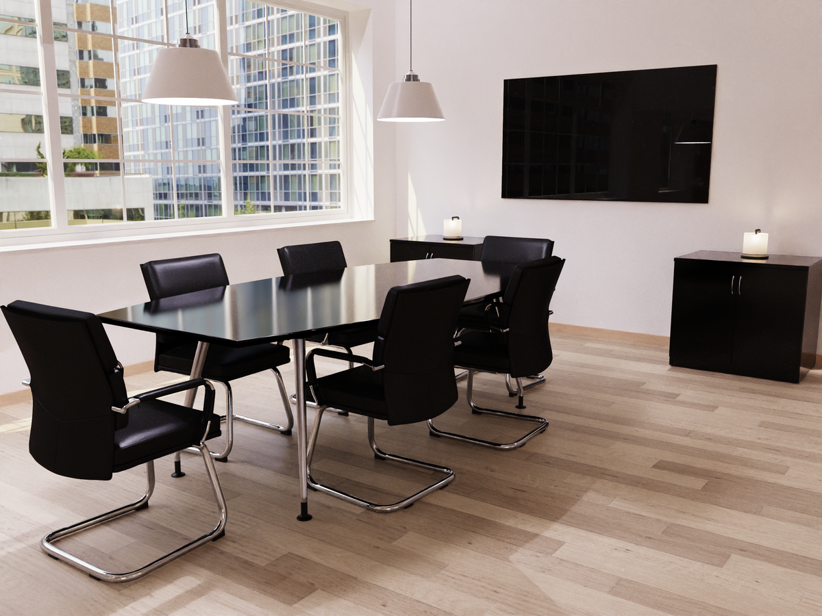 Advocate Medium Back Leather Visitor Chair with Arms