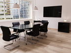 Advocate Medium Back Leather Visitor Chair with Arms