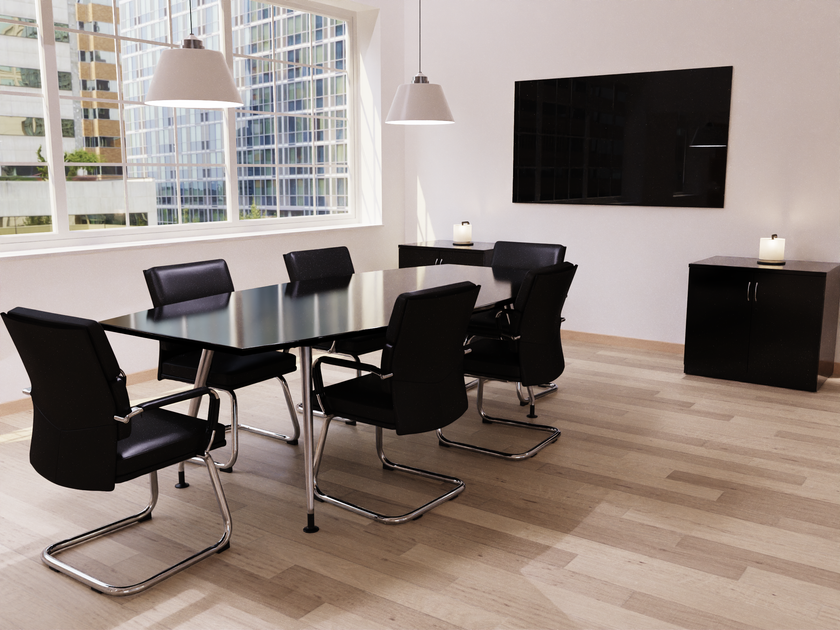 Advocate Medium Back Leather Visitor Chair with Arms