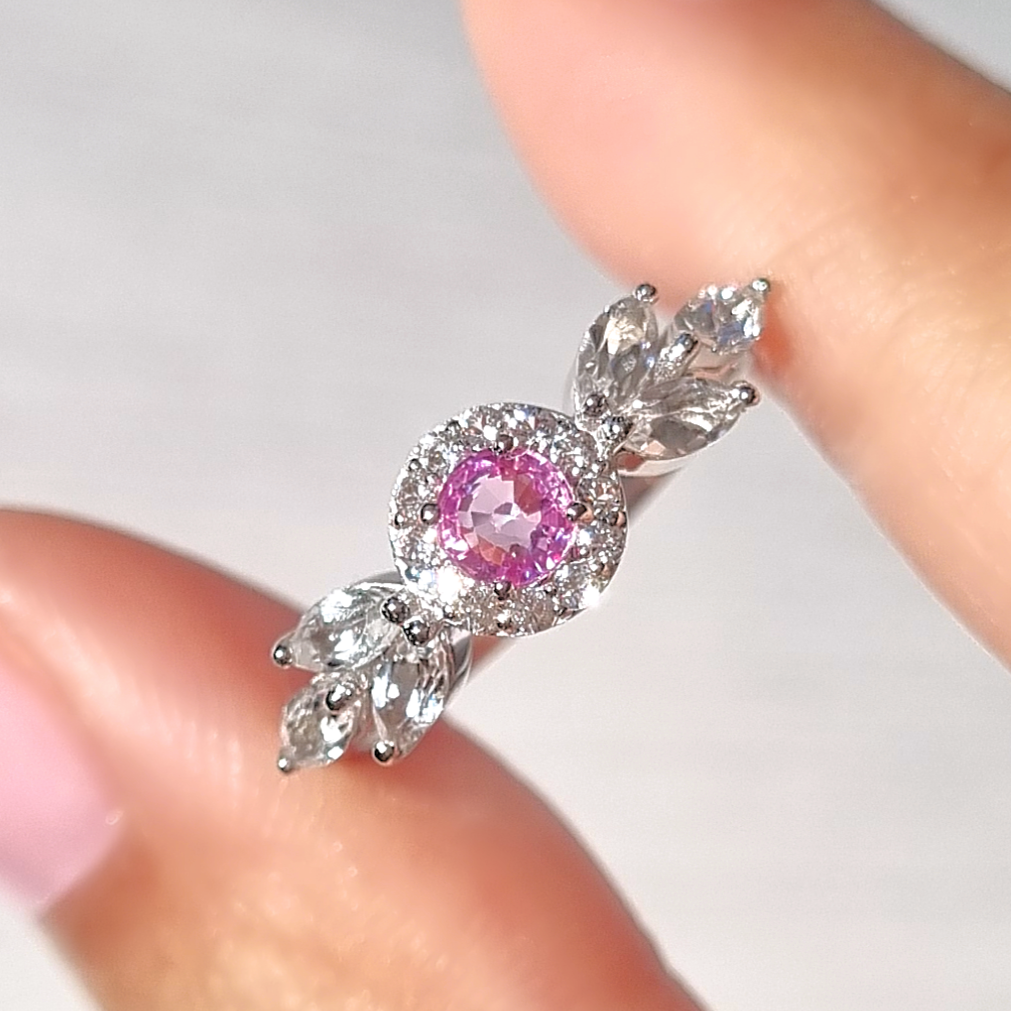 Aurelia Pink Saphirring in Sterlingsilber