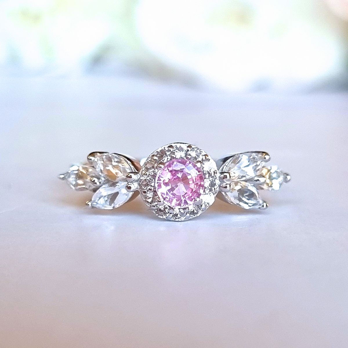 Aurelia Pink Saphirring in Sterlingsilber