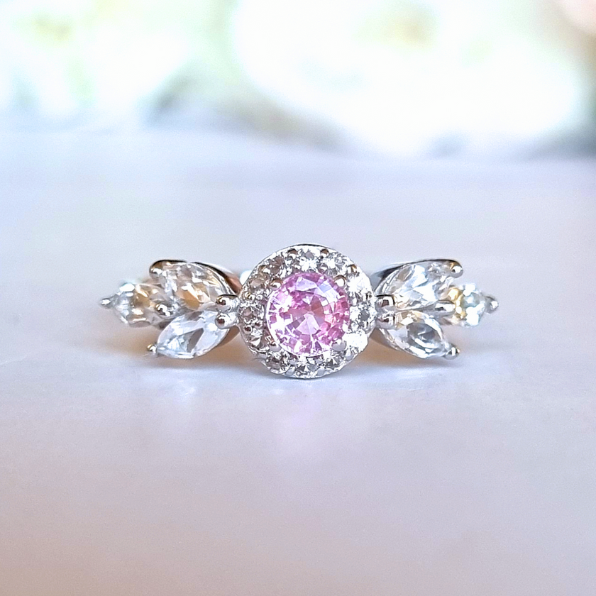 Aurelia Pink Saphirring in Sterlingsilber