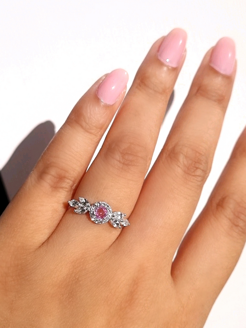 Aurelia Pink Saphirring in Sterlingsilber