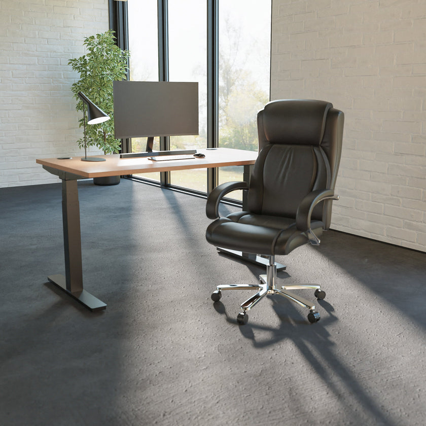 Silla de oficina de alto rendimiento Austin, tapizada en poliuretano negro