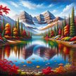 Autumn Serenity Lake Canvas