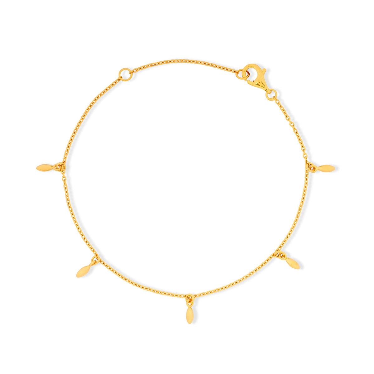 Reiskorn-Kette Gelbgold-Charm-Armband