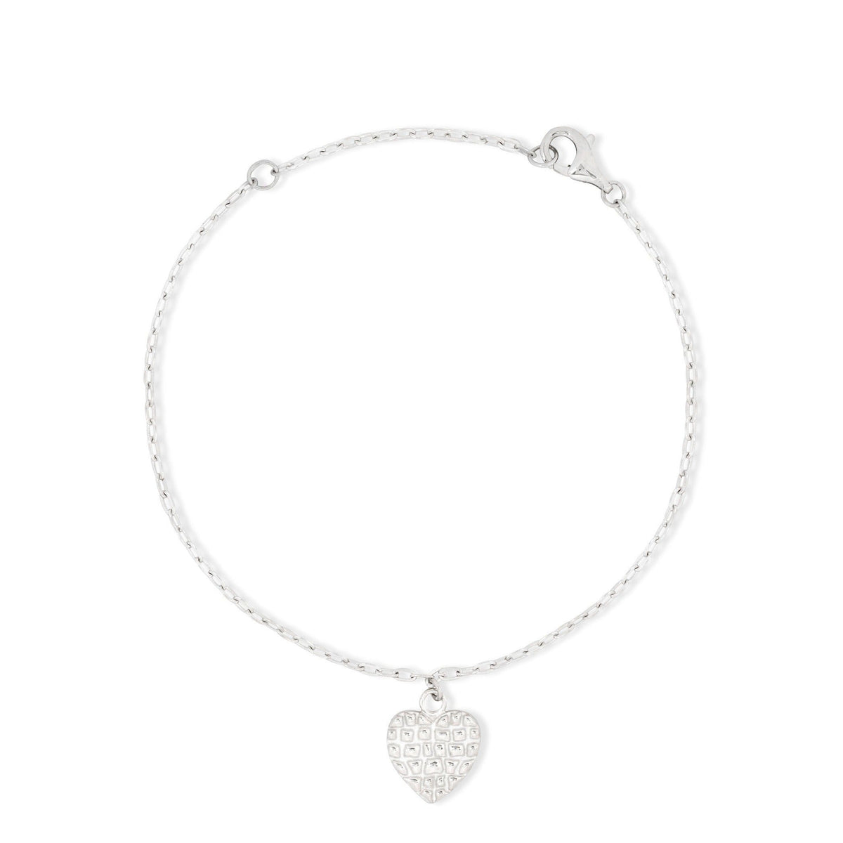 Armband mit strukturiertem Herz aus Sterlingsilber