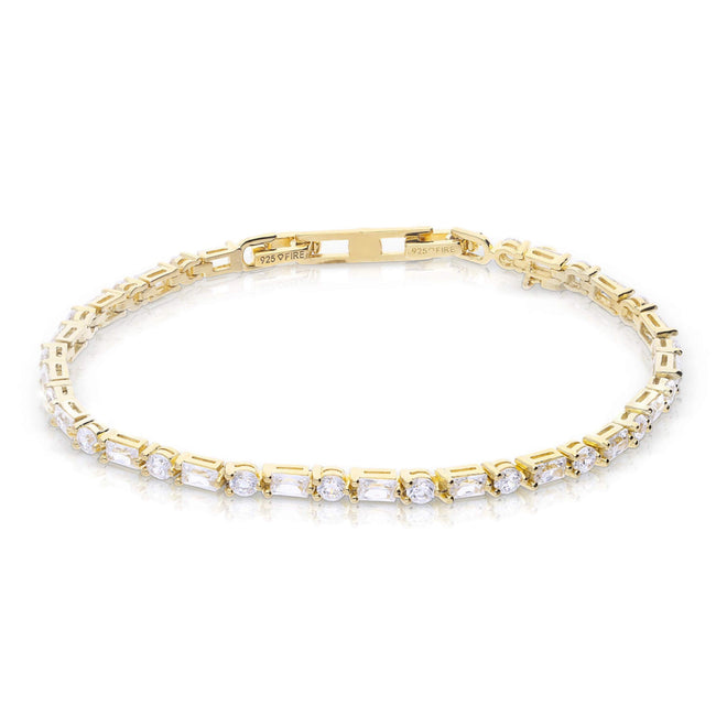 Pulsera de circonita redonda y baguette Diamonfire