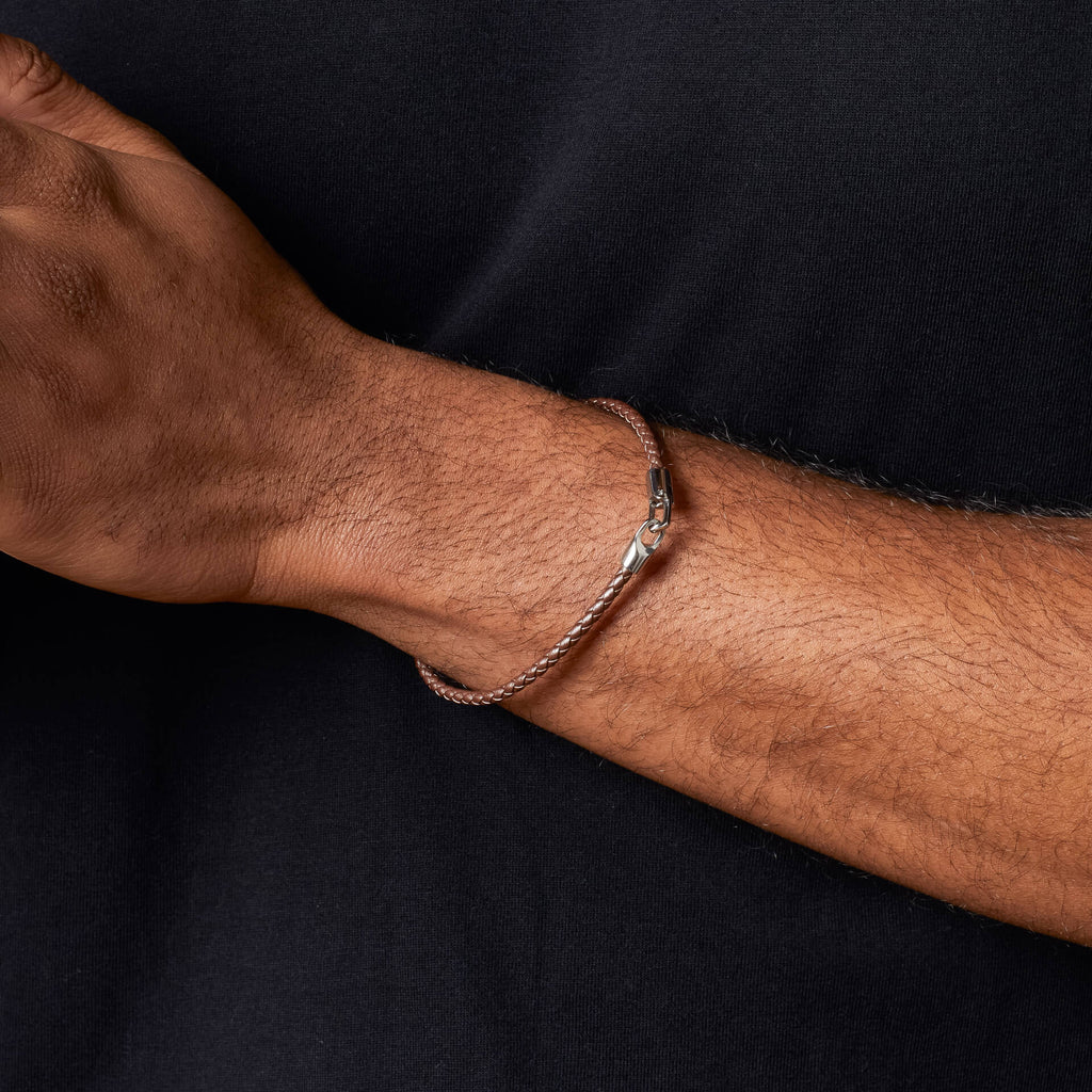 Fred Bennett Ultraleichtes geflochtenes Lederarmband