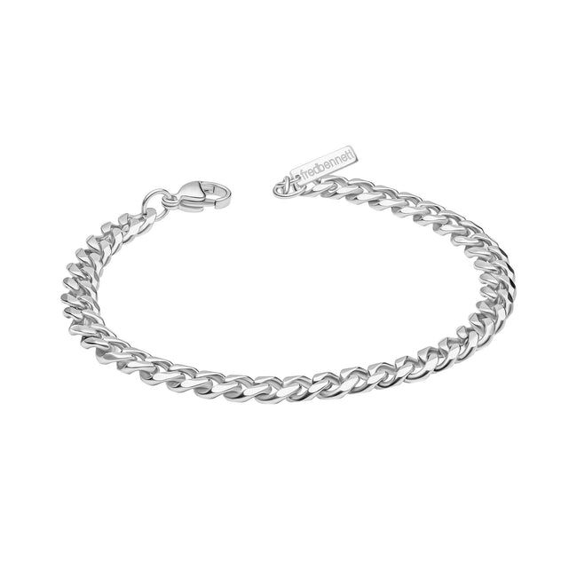 Fred Bennett Smaller Fit Stainless Steel Cuban Link Chain Bracelet