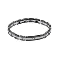 Fred Bennett Stainless Steel & Ceramic Link Bracelet with Black CZ Detail